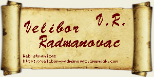 Velibor Radmanovac vizit kartica